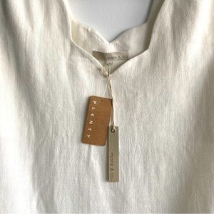 NWT Monk & Lou linen blend white top Size S